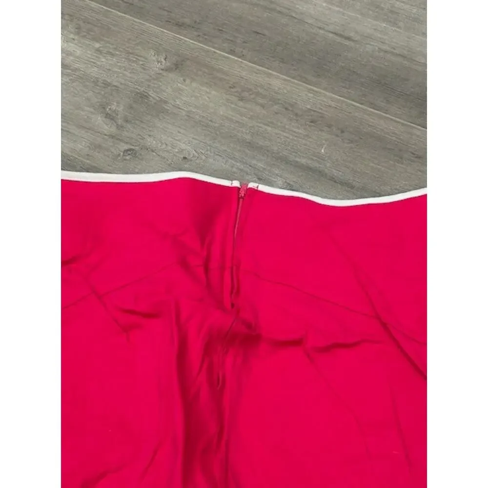 Unique Vintage Womens Straight Pants Smack Heart Pockets‎ Back Zip Pink Size 1X